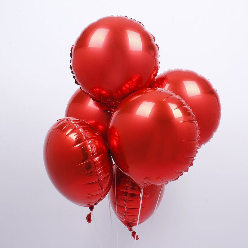 Adeer 18" Red Round Shaped Foil Balloons Mylar Helium Balloons for Birthday Party Wedding Baby Shower Decorations, Pack of 20 - Image 1